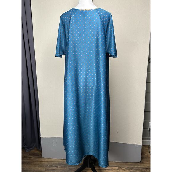 Only Necessities 18/20 Blue Zip Up Floral Paisley House Dress Muu Muu. - Picture 7 of 16